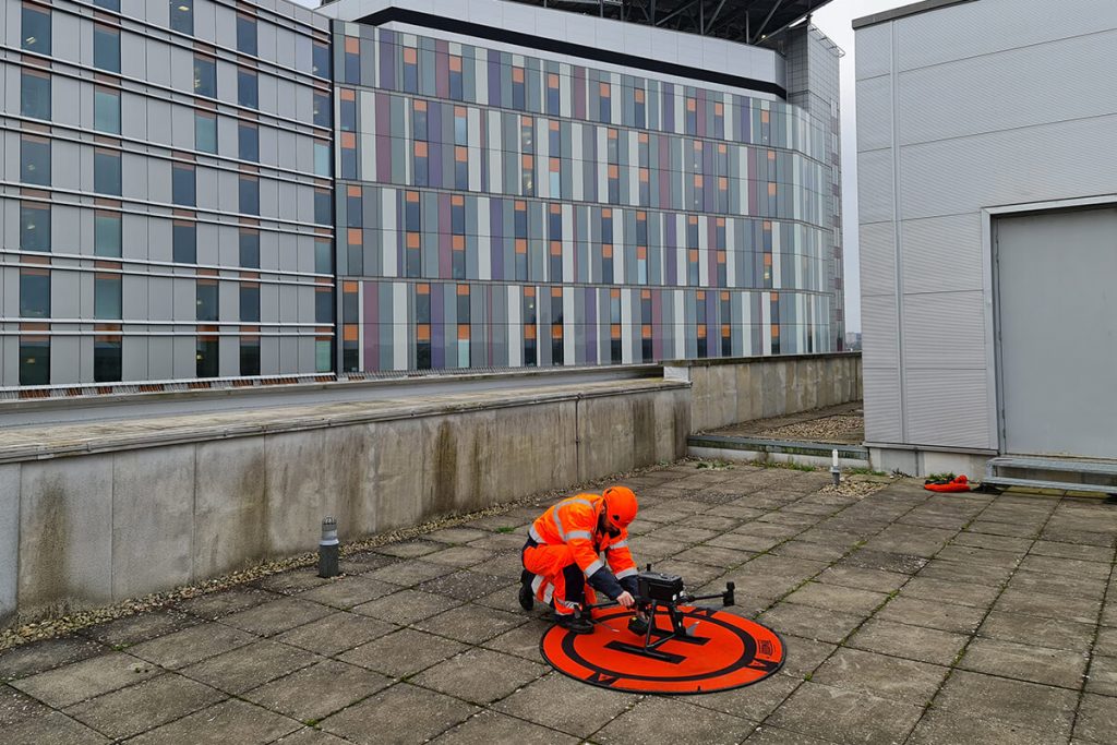 setting up a drone inspection for building structure checks