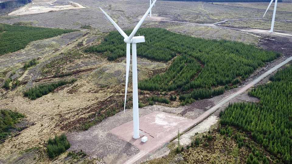 aerial inspection of a wind turbine farm
